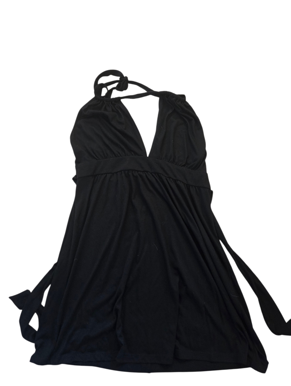 Contour black halter A-line dress, L. EUC.